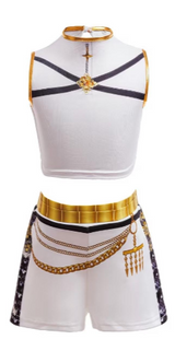 Girls K-Pop Inspired 3-Piece Outfit, Gold Stage Costume Set, Birthday party