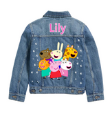 Custom Peppa Pig Denim Jacket | Personalized Kids Jean Jacket, Birthday Outfit