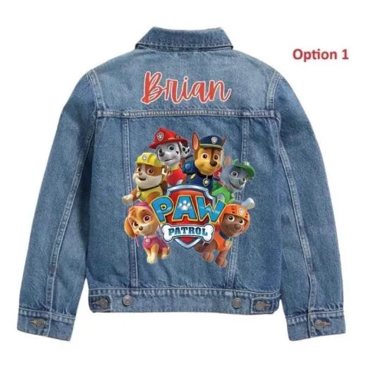 Custom Stitch Denim Jacket, Personalized Kids Jean Jacket