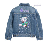 Custom Stitch Denim Jacket, Personalized Kids Jean Jacket