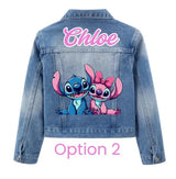 Custom Stitch Denim Jacket, Personalized Kids Jean Jacket