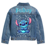 Custom Stitch Denim Jacket, Personalized Kids Jean Jacket