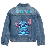 Custom Stitch Denim Jacket, Personalized Kids Jean Jacket