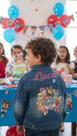 Custom Kids Denim Jacket: Rescue Pup Theme, Personalised