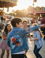 Custom Spider-Man Denim Jacket for Kids Personalised Name Jean Jacket, Superhero Birthday Gift.