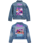 Kids Huntrix,Demon Hunters Custom Denim Jacket  K Pop Inspired.