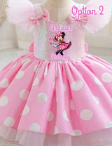 Kids Minnie Mouse Birthday Party Dress. Custom with Child’s Name. Personalized Outfit for Girls