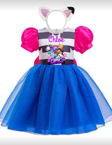 Kids Gabby Doll House Party Dress. Custom with Child’s Name. Personalized Outfit for Girls