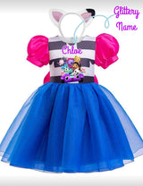 Kids Gabby Doll House Party Dress. Custom with Child’s Name. Personalized Outfit for Girls
