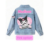 Personalised Kuromi Denim Jacket Custom Name Jean Jacket, Gift for Kids and Teens