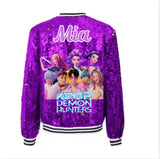 Luxe K-Pop Demon Hunters Sequin Jacket Custom Denim Super Sparkle Edition
