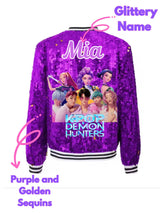 Luxe K-Pop Demon Hunters Sequin Jacket Custom Denim Super Sparkle Edition