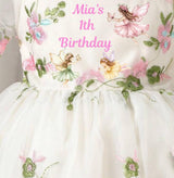 Fairy Birthday Dress with Custom Name  1st Birthday Fairy Outfit Personalized Kids Fairy Dress