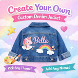 Custom Kids Denim Jacket, Personalized Theme, Birthday Party