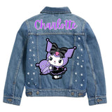 Personalised Kuromi Denim Jacket Custom Name Jean Jacket, Gift for Kids and Teens
