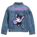 Personalised Kuromi Denim Jacket Custom Name Jean Jacket, Gift for Kids and Teens