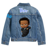 Boss Baby Denim Jacket, Personalized Kids Outfit, Custom Name Apparel