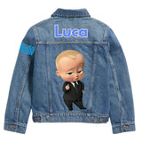 Boss Baby Denim Jacket, Personalized Kids Outfit, Custom Name Apparel