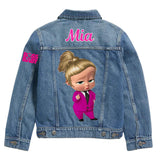 Boss Baby Denim Jacket, Personalized Kids Outfit, Custom Name Apparel